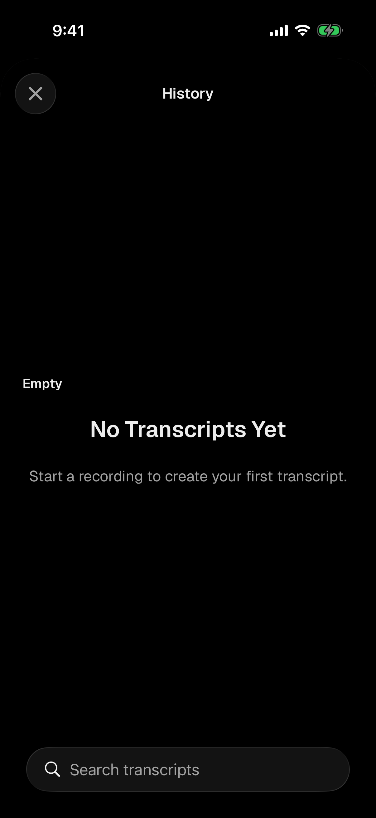 Vox.md empty local transcript history with private search