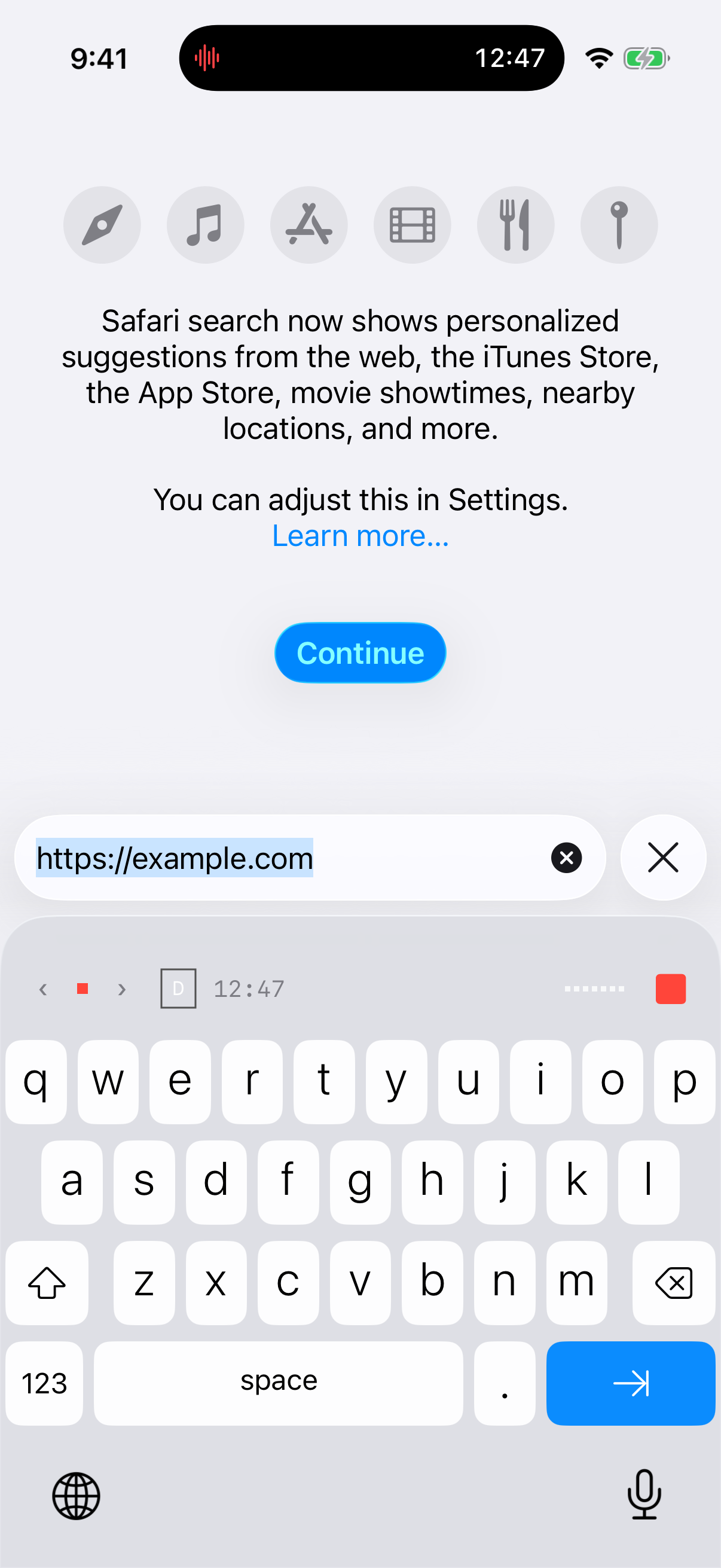 Voxboard keyboard transcribing in Safari